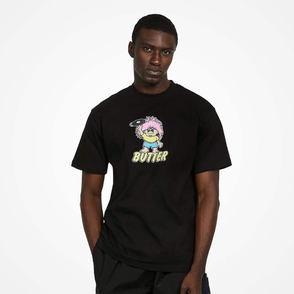 Butter Goods Troll Tee (Black), sz Small